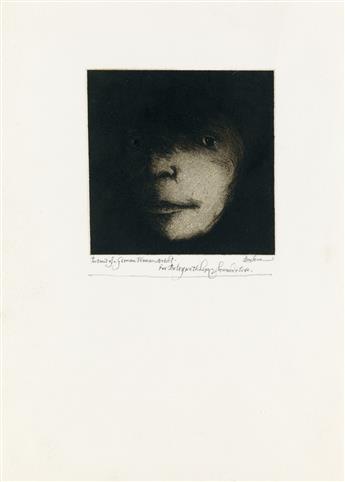 BASKIN, LEONARD. Two prints: Self-portrait at 59 and Portrait of a German Woman Artist [Kathe Kollwitz].